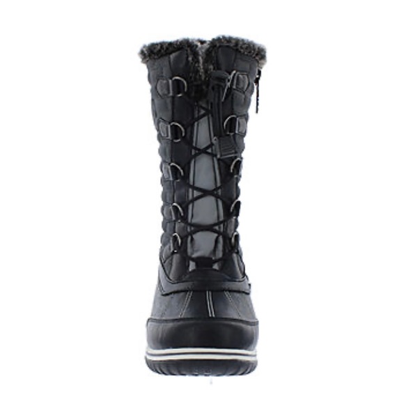 Totes Black Liz Waterproof Flat Heel Winter Boots - Picture 3 of 7